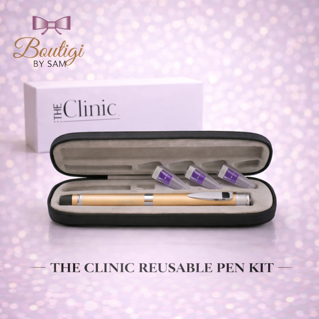 The Clinic Black Reusable Pen Case with Needle Set