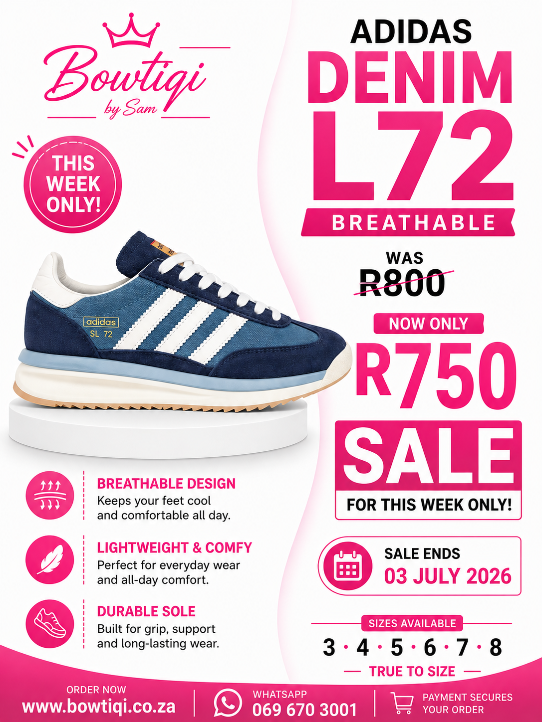 Adidas L 72 Denim Blue