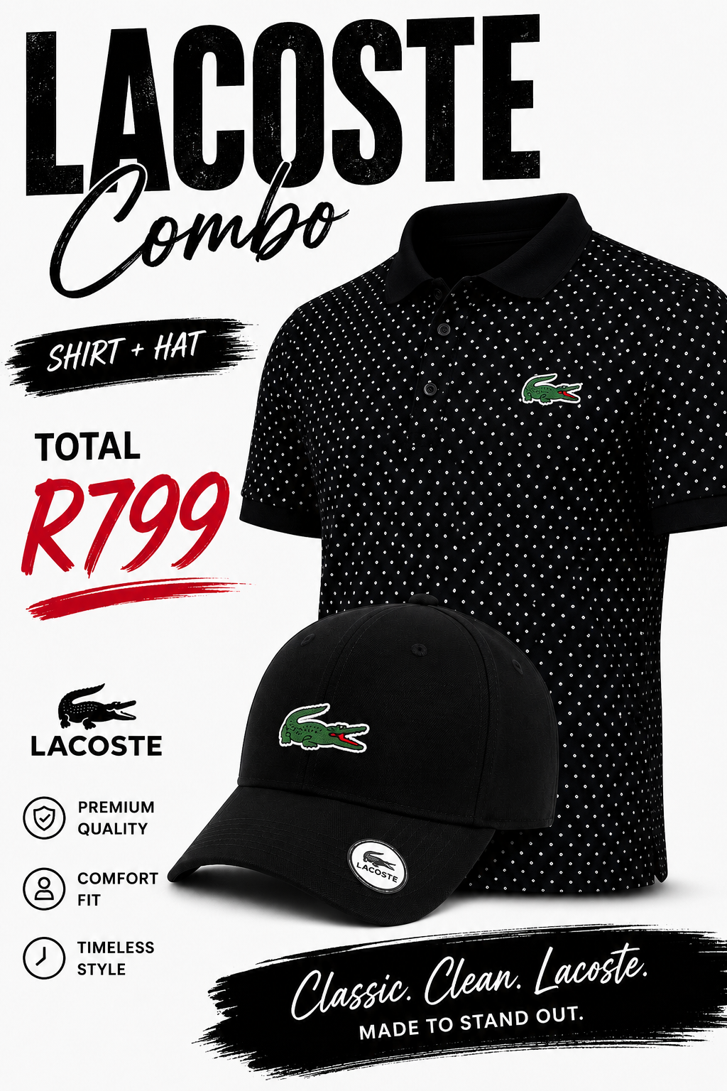 Lacoste Hat and Golfer Combo