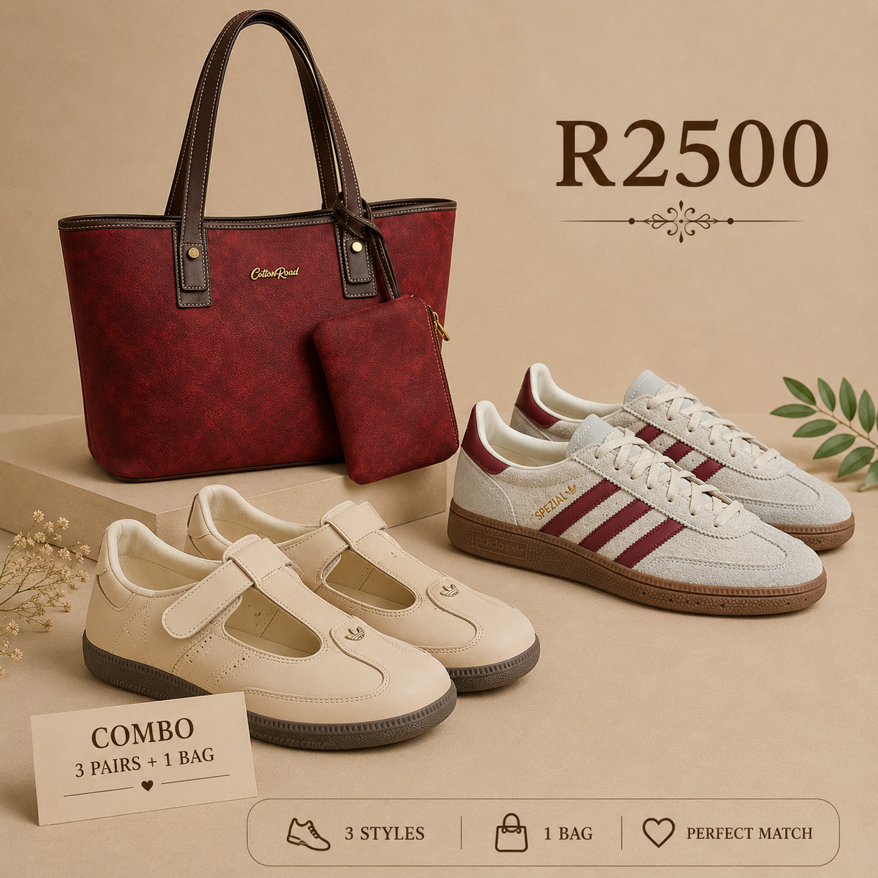Cotton Road Mary Jane Red Combo