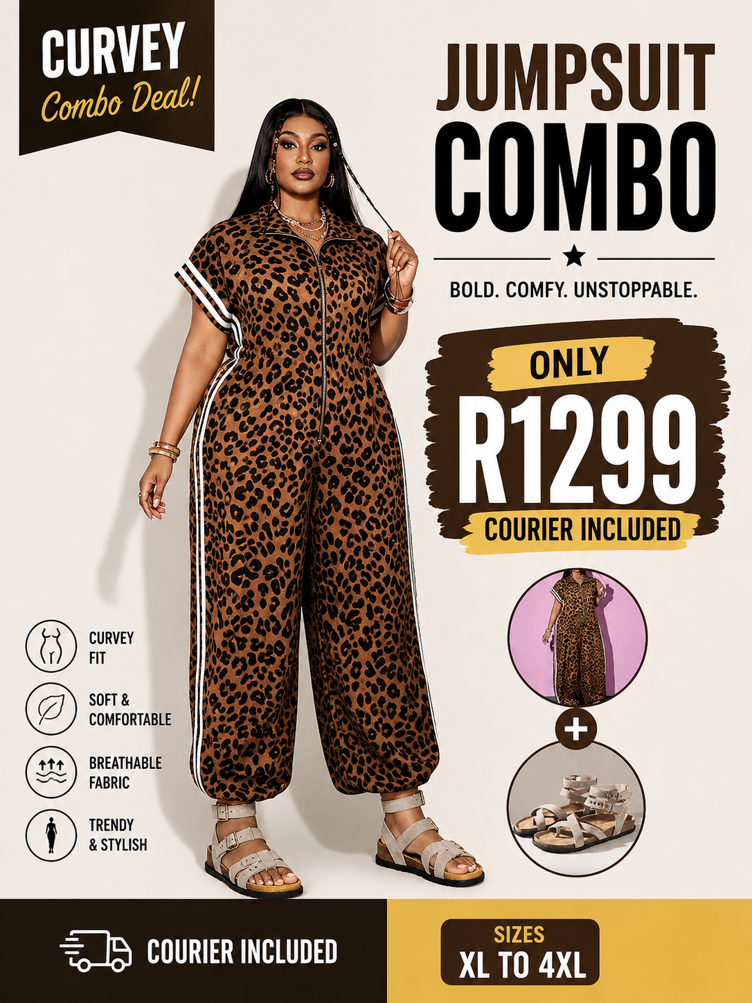 Curvey Leopard Jumpsuit Combo