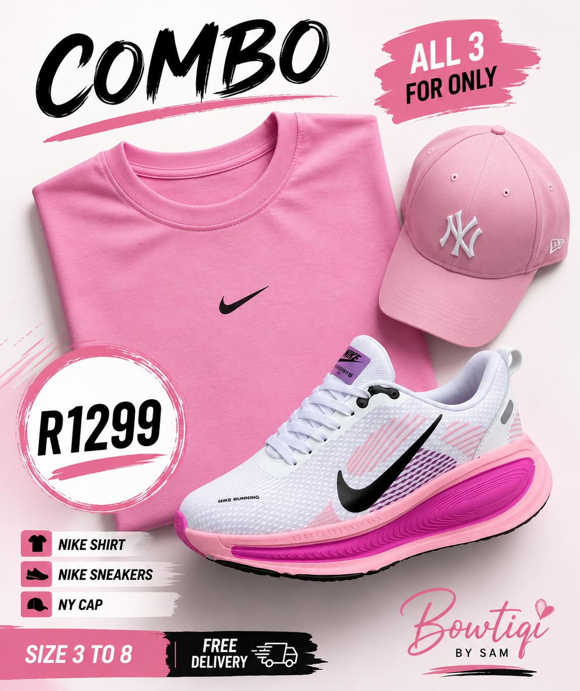 Nike Pink Hat Combo