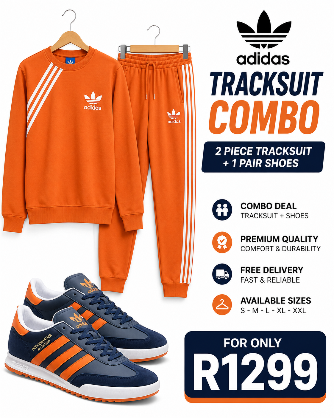 Adidas Orange Navy Combo Unisex