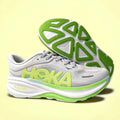 Hoka Bondi 9 White and Lime