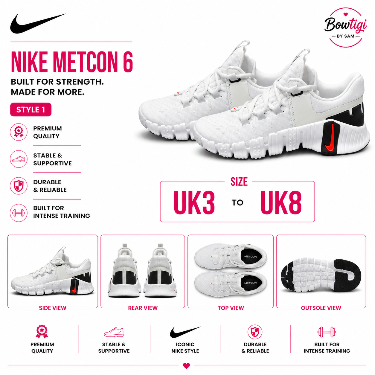 Nike Metcon 6 White Red