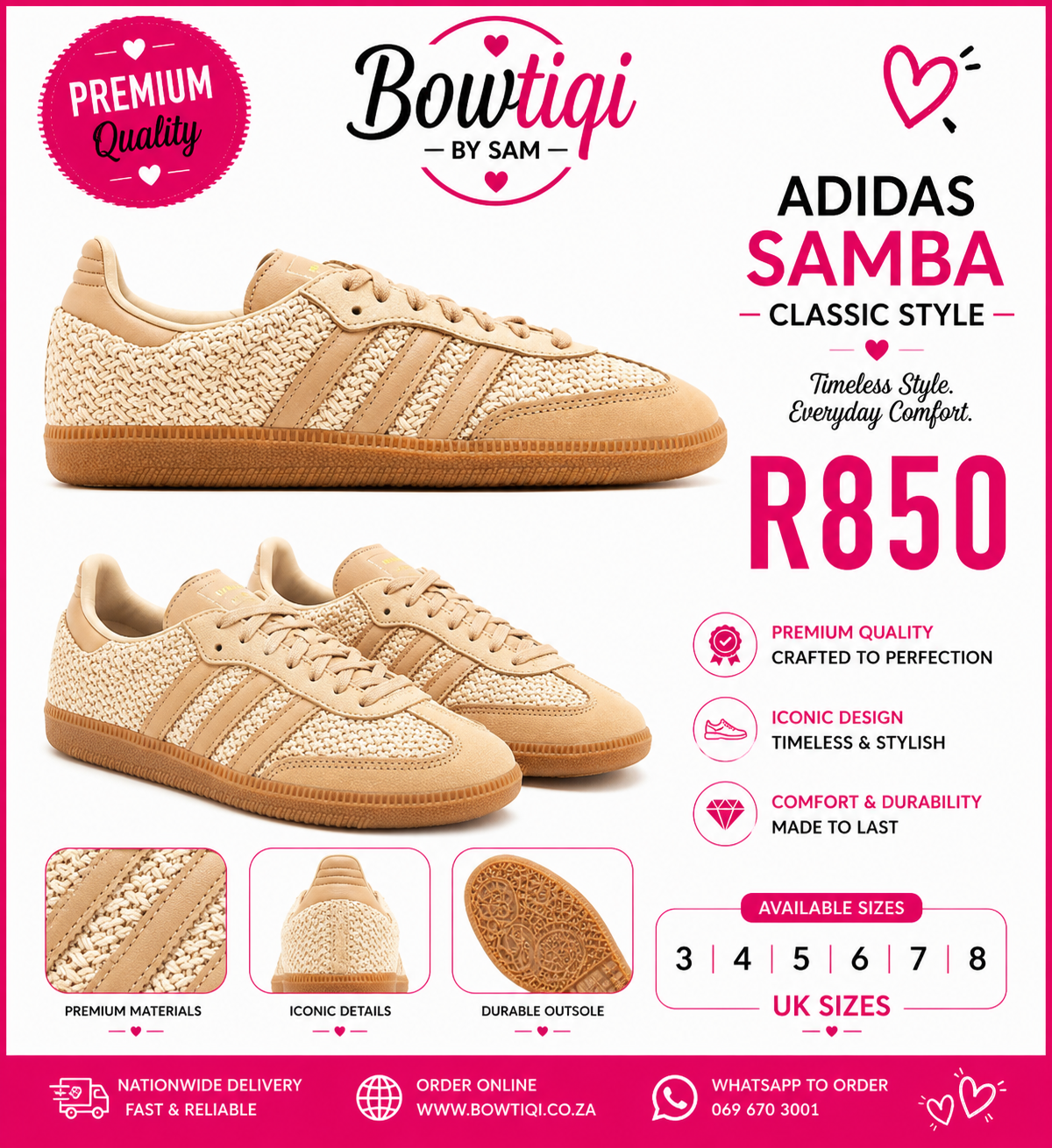 Adidas  Brown Croshet