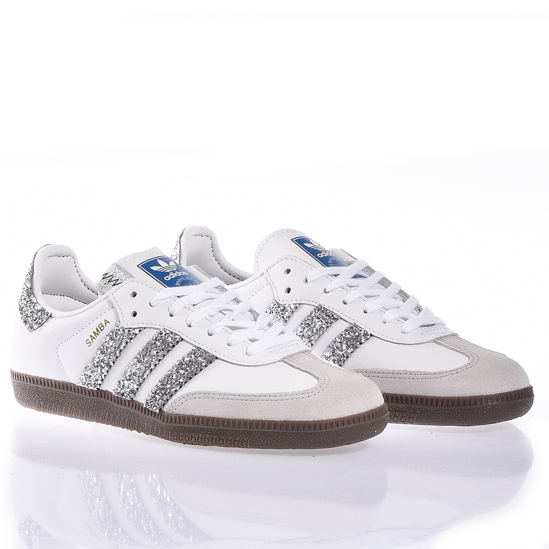 Samba White Glitter Stripe