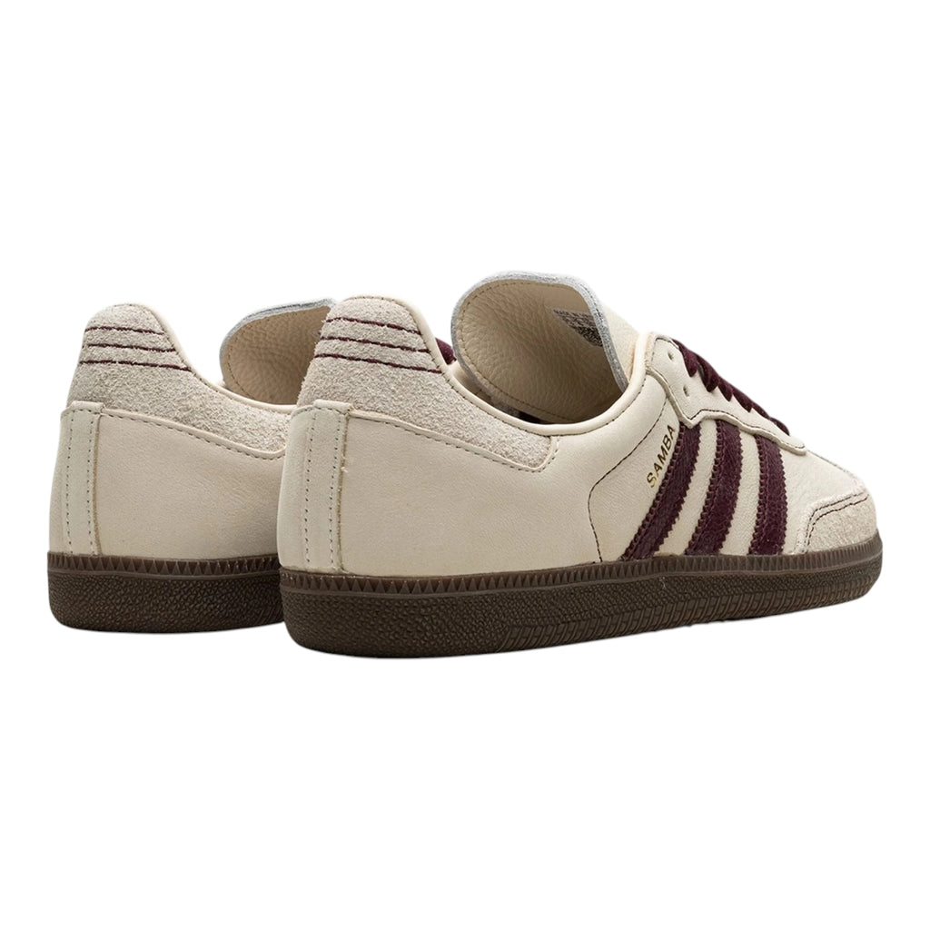 Samba Natural Brushed Leather Cream /Maroon Stripe