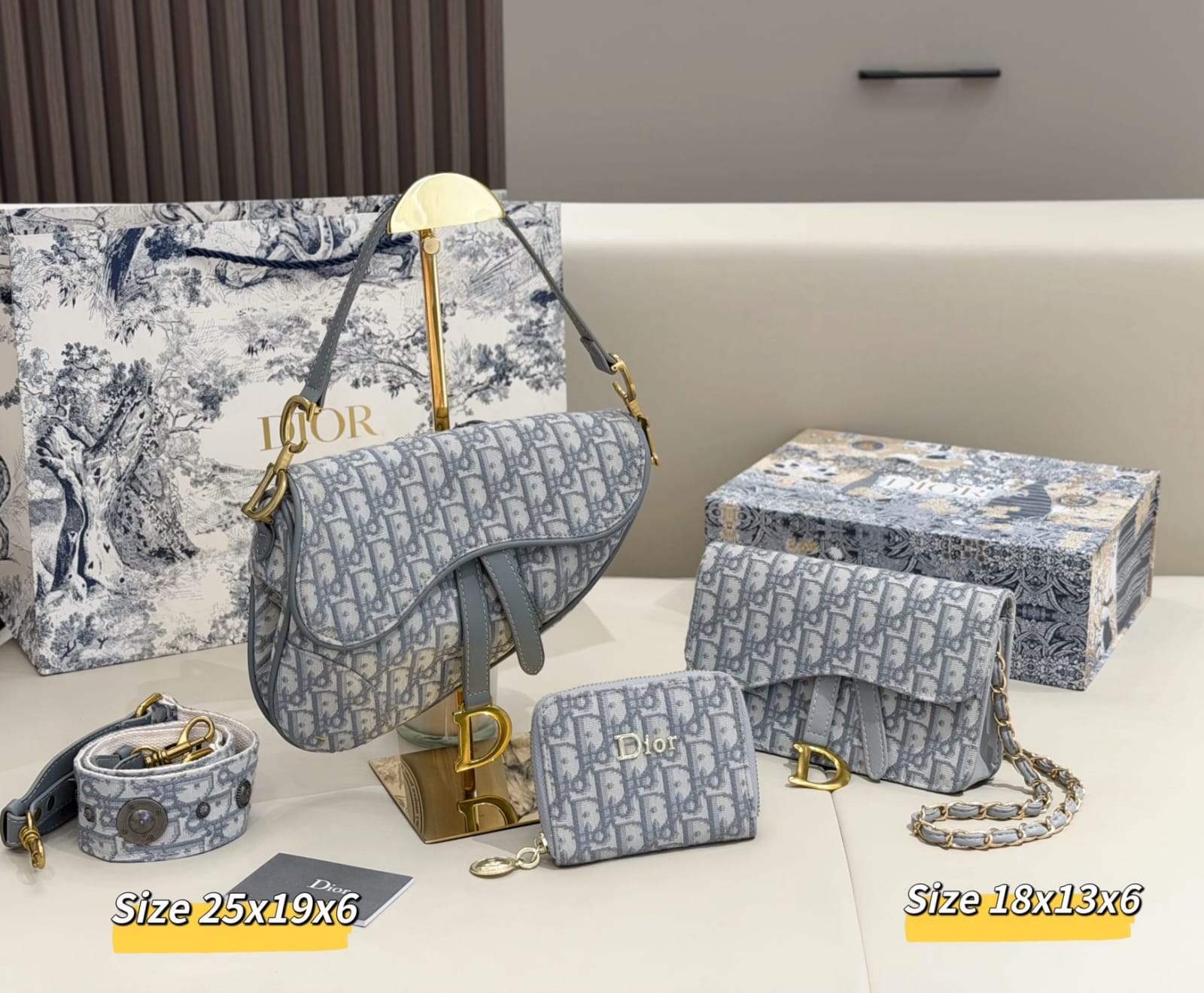 Dior Tote Bag Grey Combo