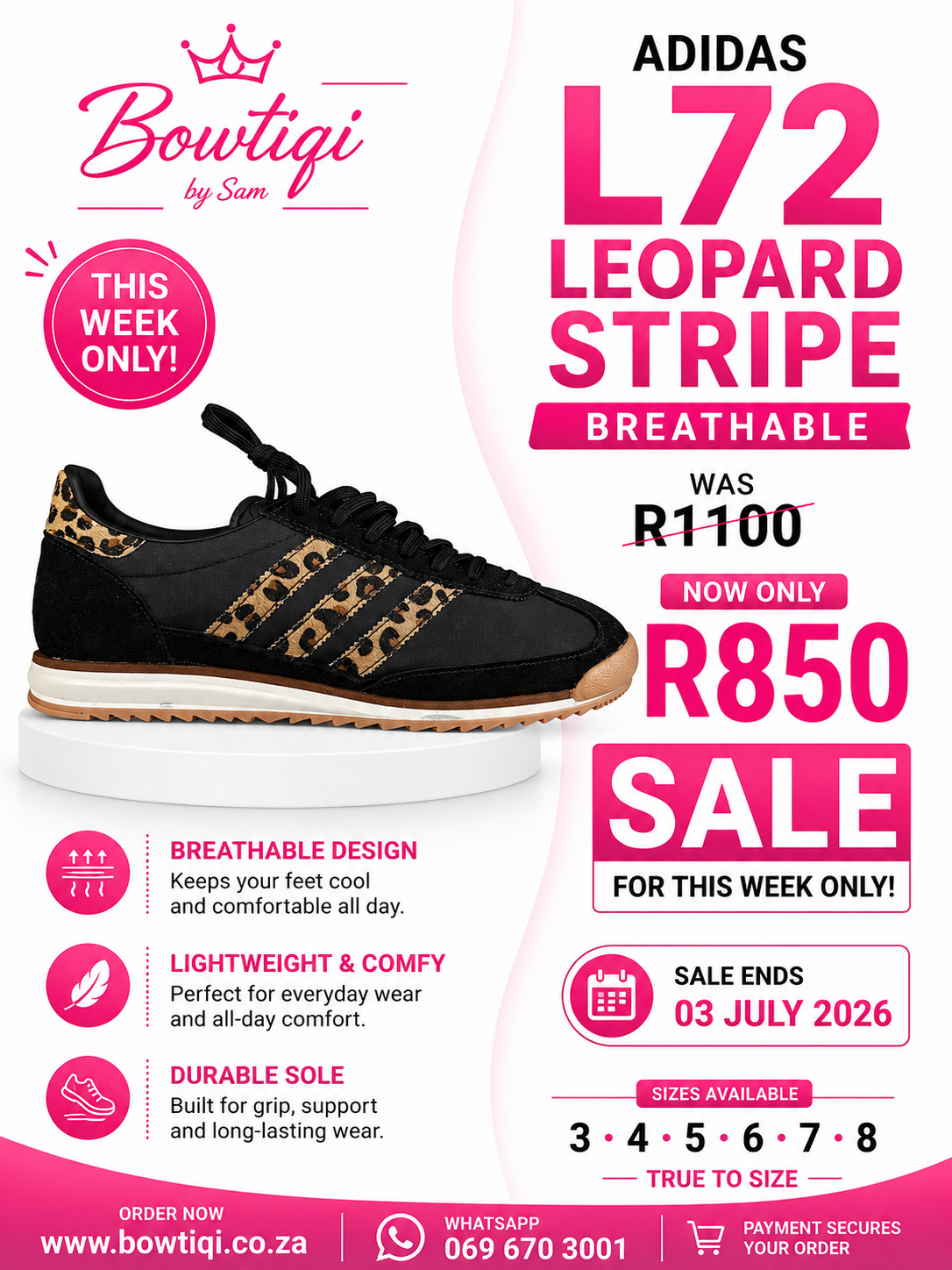 Adidas L 72 Leopard Stripe