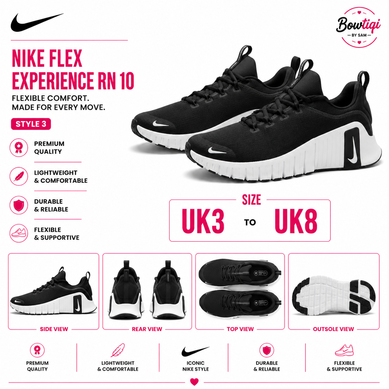 Nike Metcon 6 Black on White