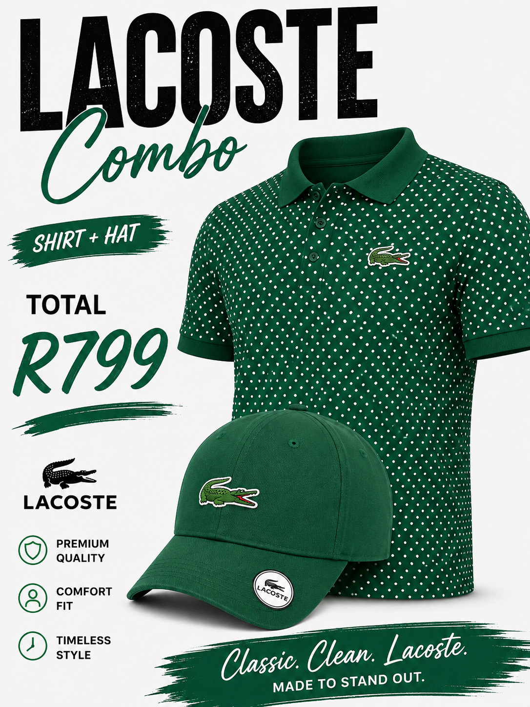 Lacoste Hat and Golfer Combo