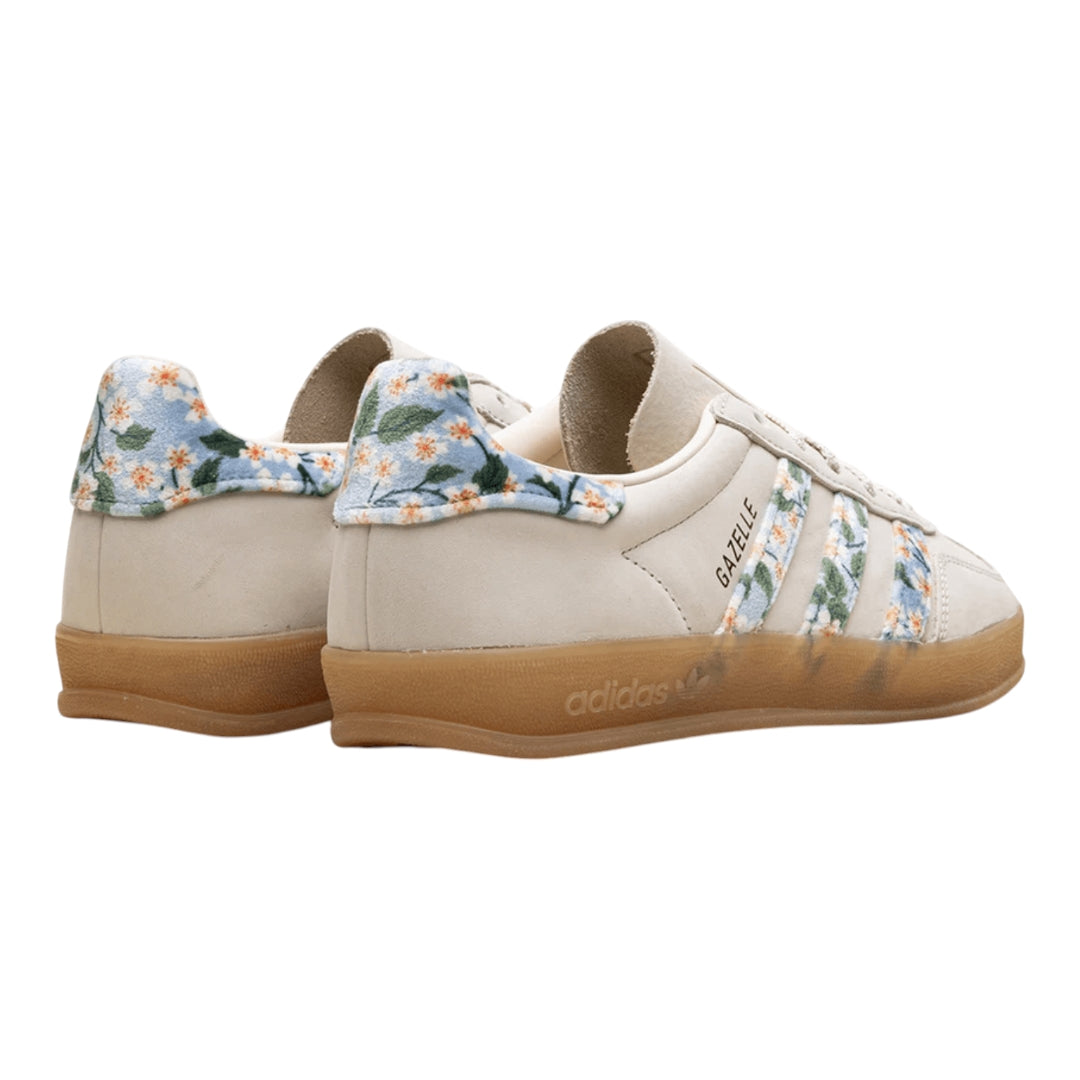 Gazelle Beige Blue Floral Stripe