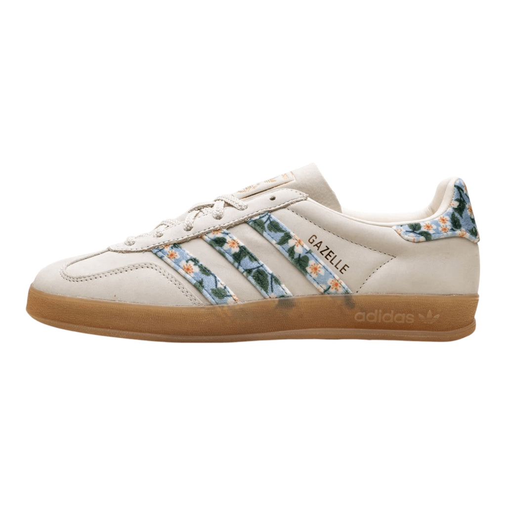 Gazelle Beige Blue Floral Stripe